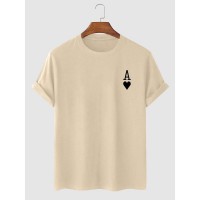 Men's Casual Playing Card Heart A Short Sleeve T-Shirt